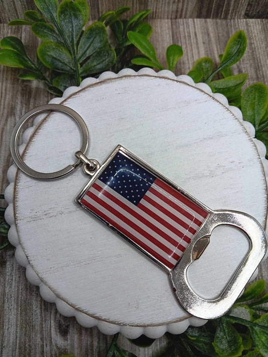 American Flag Bottle Opener Keychain