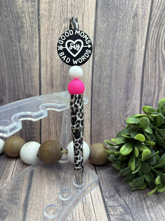 Good Moms say BAD Words Beaded Ink Pen