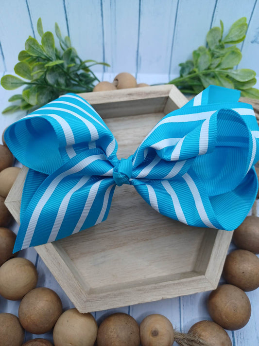 Light Blue & White Striped Hair Accessory