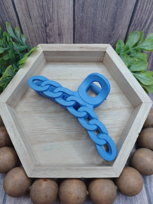 Blue Chain Style Jaw Clip