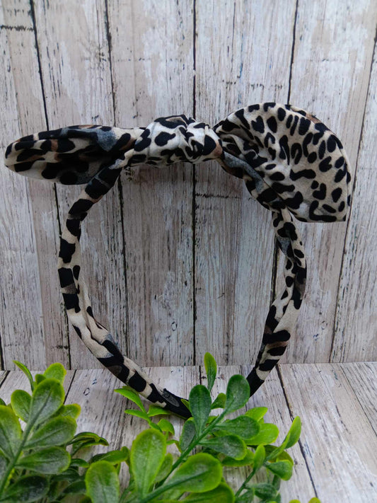 Light Tan Leopard Top Knot Headband