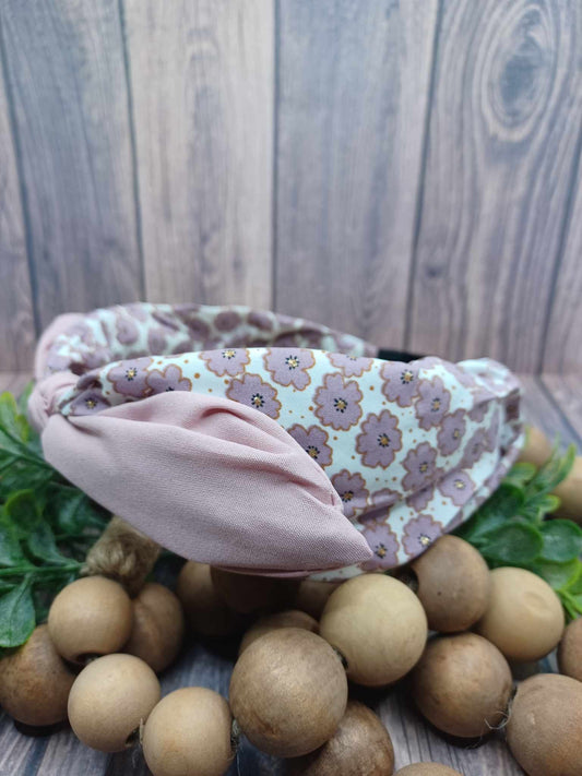 Mauve Floral Patterned Headband