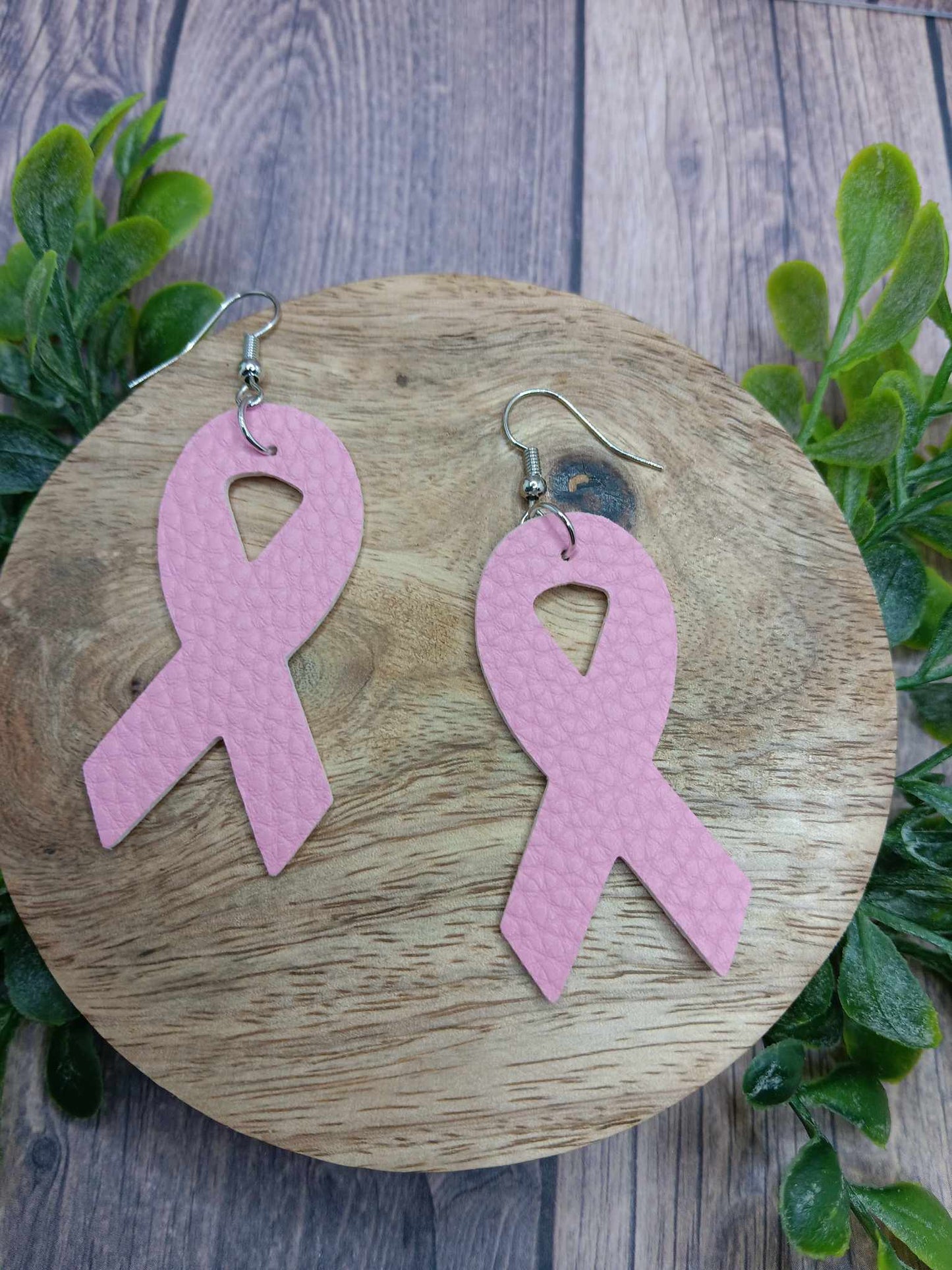 Pink Ribbon Earrings - Medium Pink