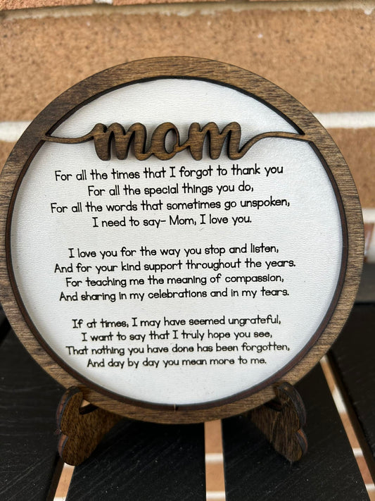Wooden Mom Sign