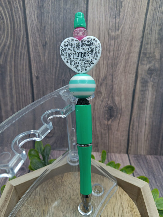 Inspirational Mother Themed Beaded Ink Pen