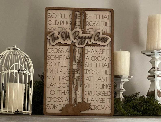 PREORDER - Wooden Old Rugged Cross Sign