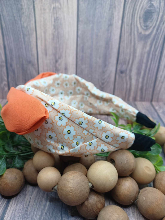 Orange Floral Patterned Headband