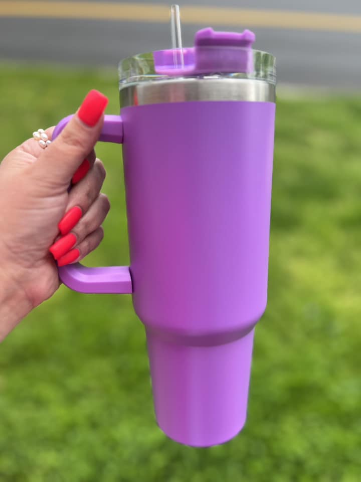 Purple 40 oz Tumbler - Comes with Straw