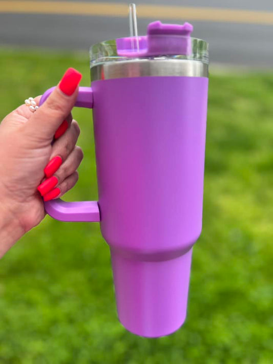 Purple 40 oz Tumbler - Comes with Straw