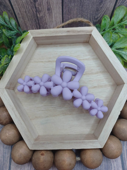 Purple Flower Jaw Clip