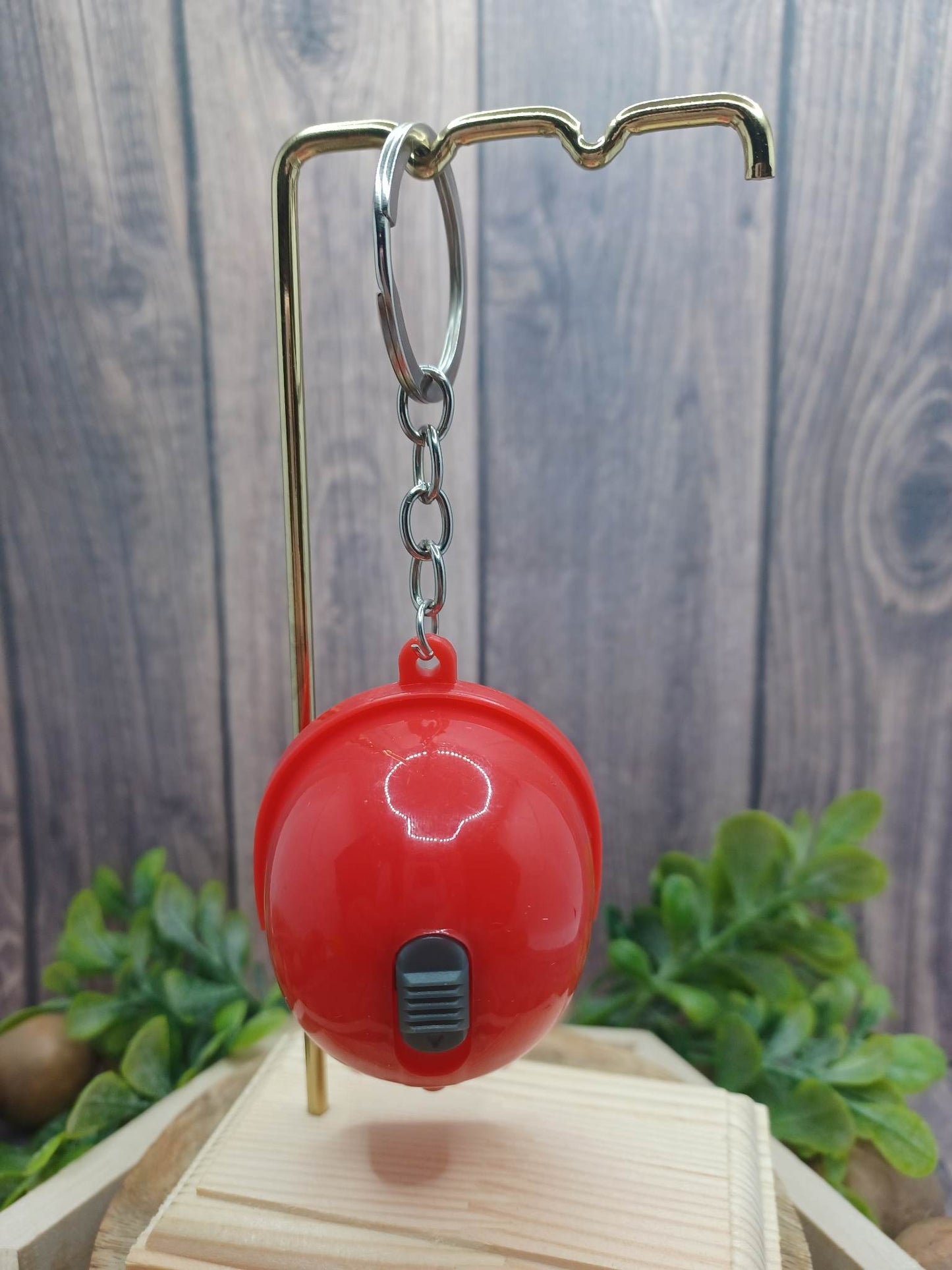 Red Construction Hat w/ Light & Bottle Opener Keychain