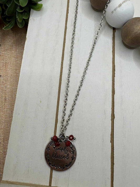 Simply Blessed Necklace - Red