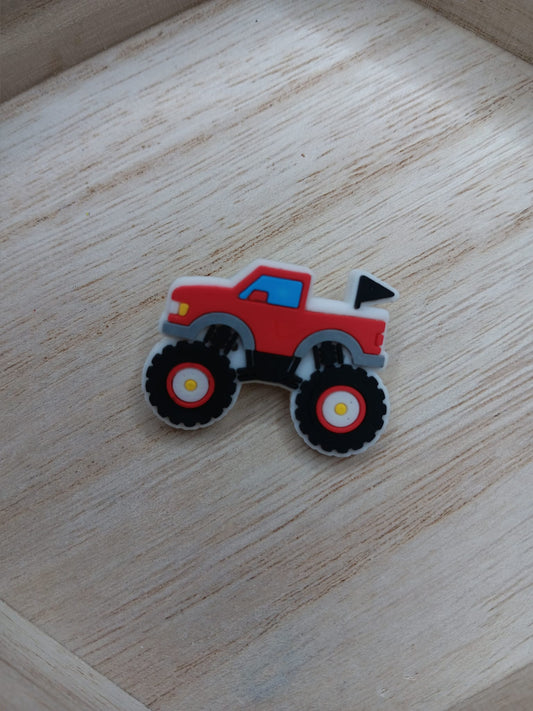 Red Monster Truck Shoe Charm Accessory