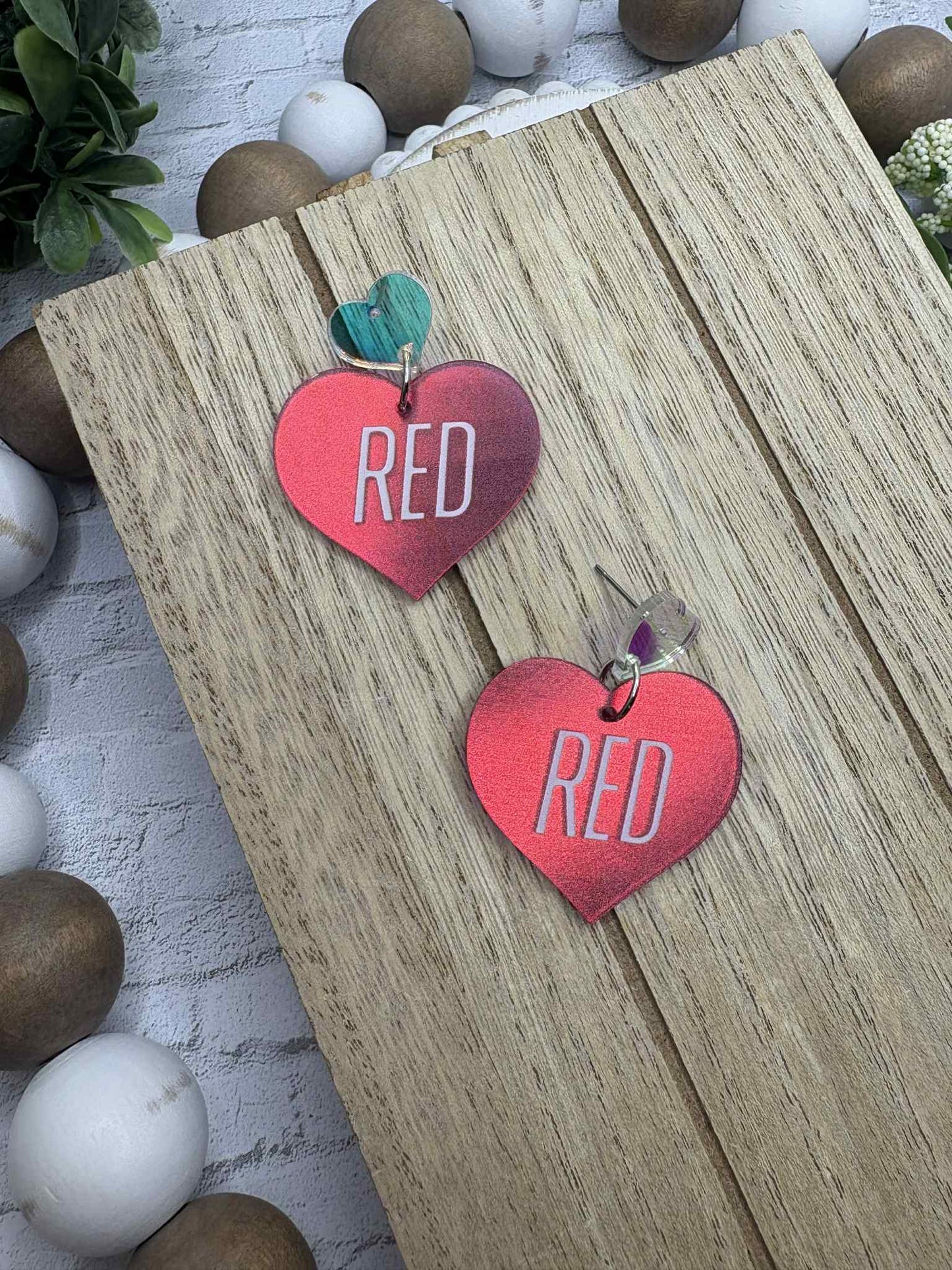 RED Heart Earrings