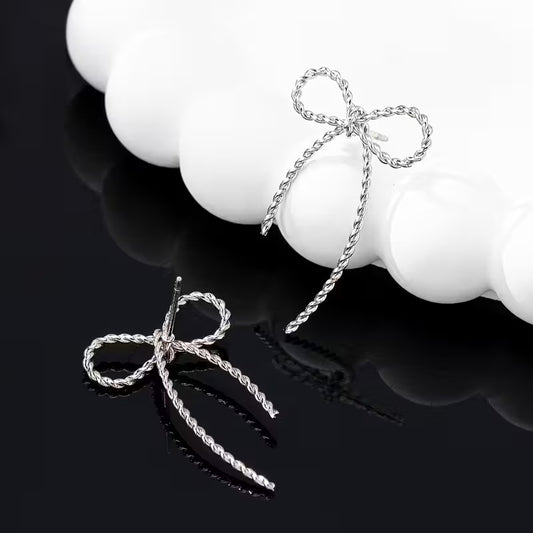 Silver Bow Earrings