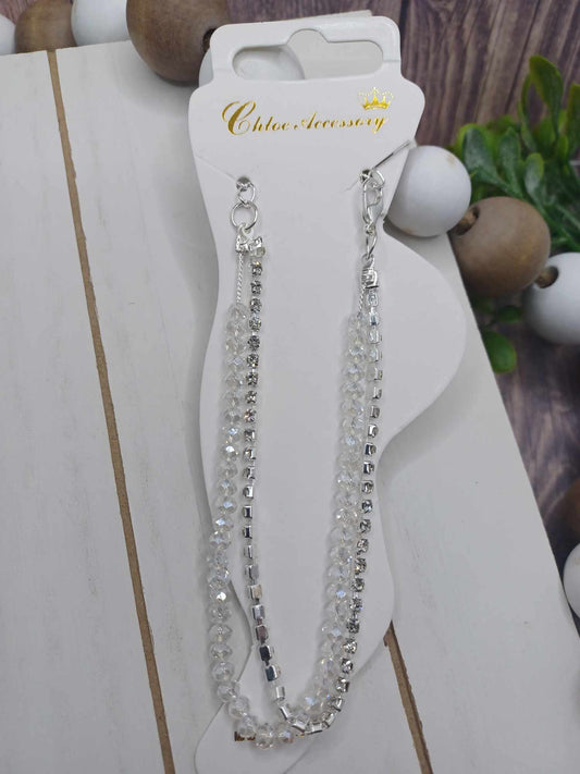 Silver & Clear Double Layered Anklet