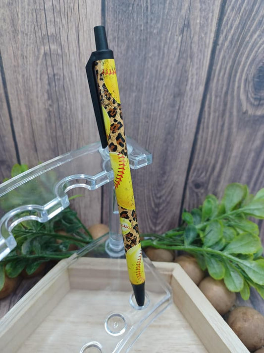 Softball and Leopard Pen