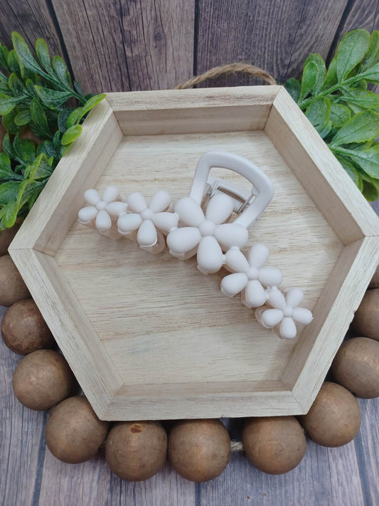 Light Brown Flower Jaw Clip