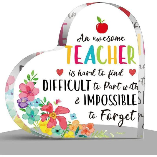 Teacher Heart Plaque - Awesome Teacher is Difficult to find