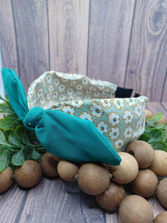 Teal Floral Patterned Headband