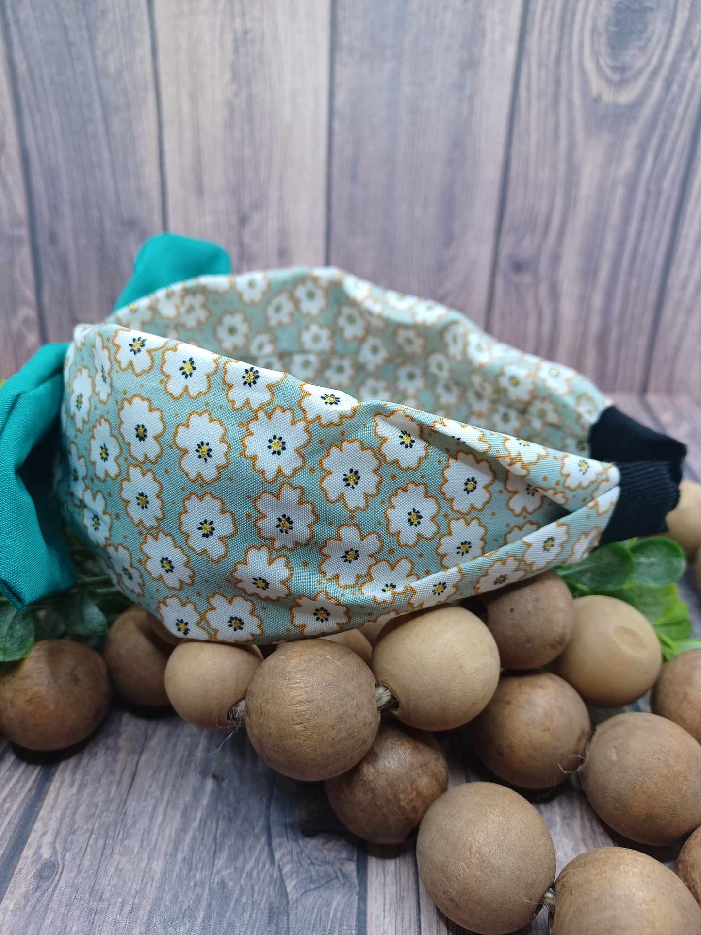 Teal Floral Patterned Headband