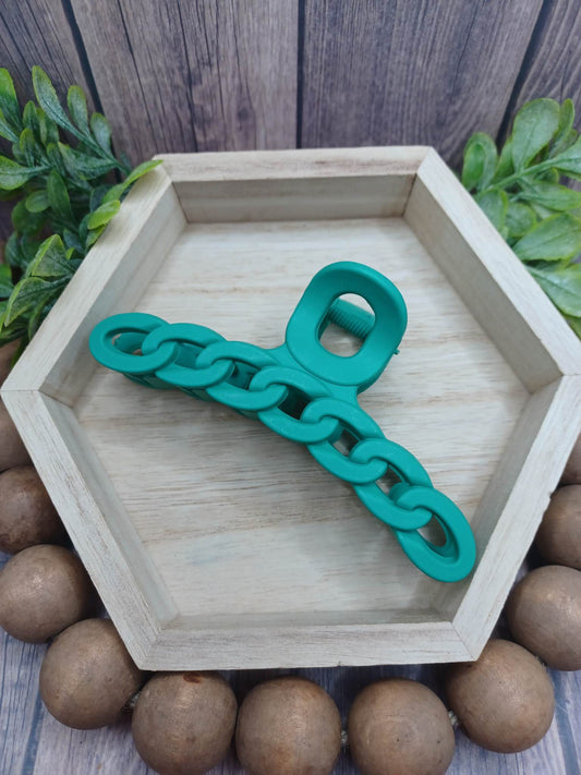 Teal Chain Style Jaw Clip