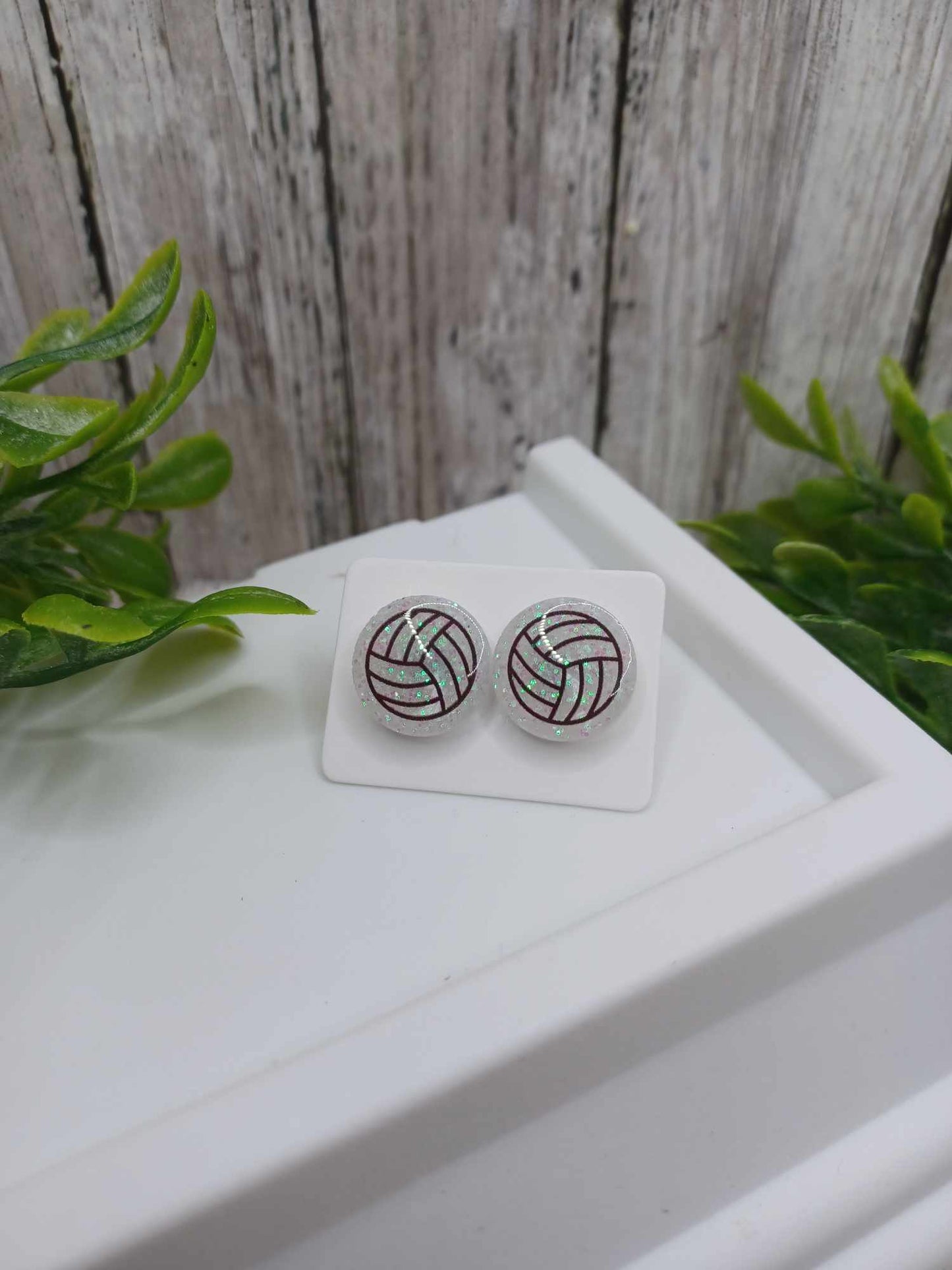 Volleyball Glitter Earrings