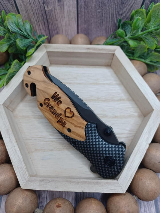 PREORDER - We <3 Grandpa Engraved Utility Knife