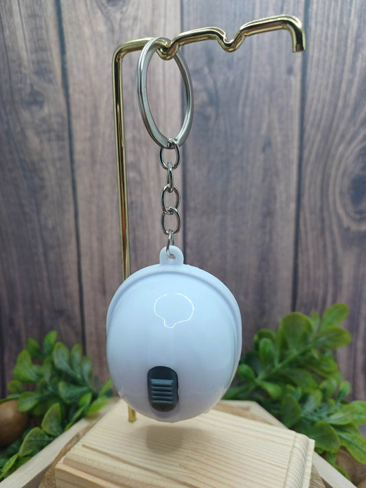 White Construction Hat w/ Light & Bottle Opener Keychain