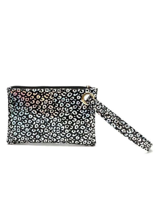 Leopard Clutch with Wristlet