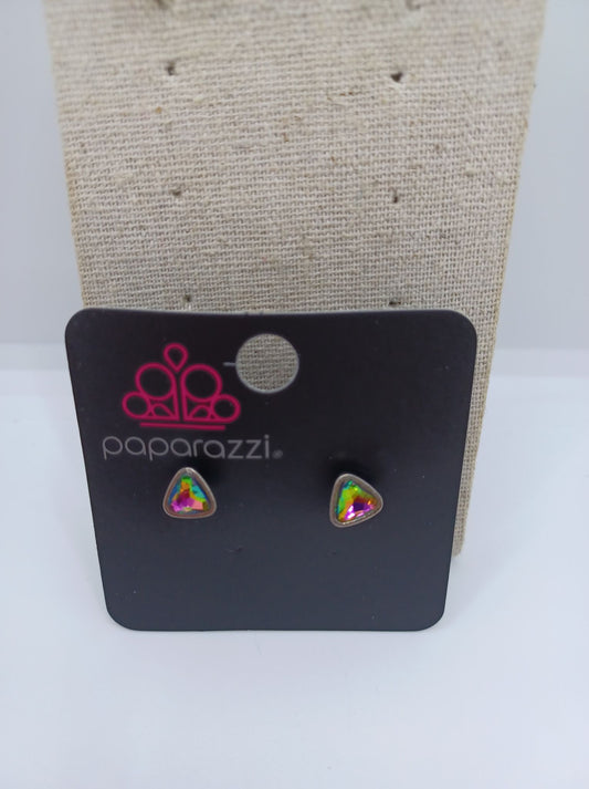 Triangle Shaped Oil Spill Earrings