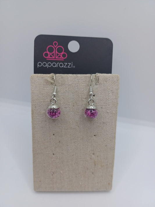 Hot Pink Confetti Glitter Earrings