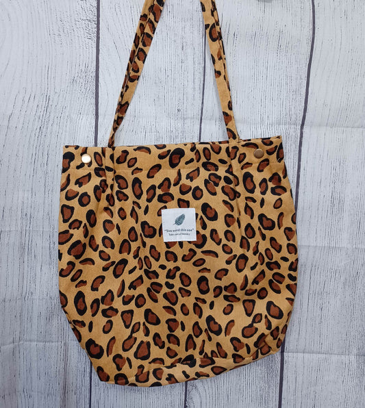 Leopard Print Corduroy Purse/Bag