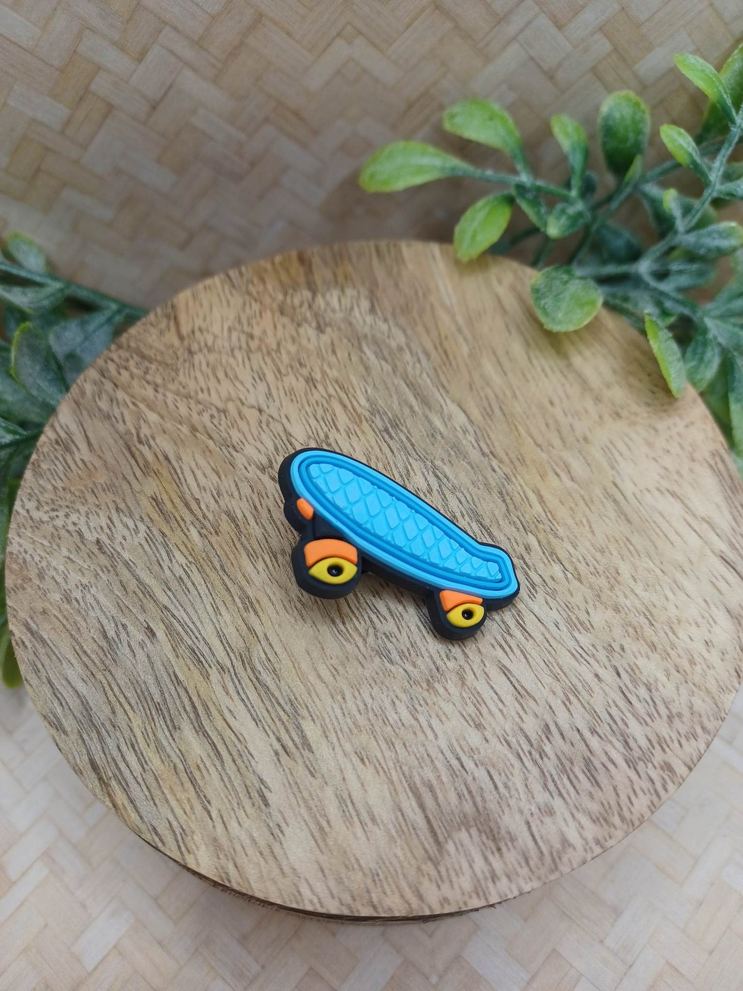Blue Skateboard Shoe Charm Accessory