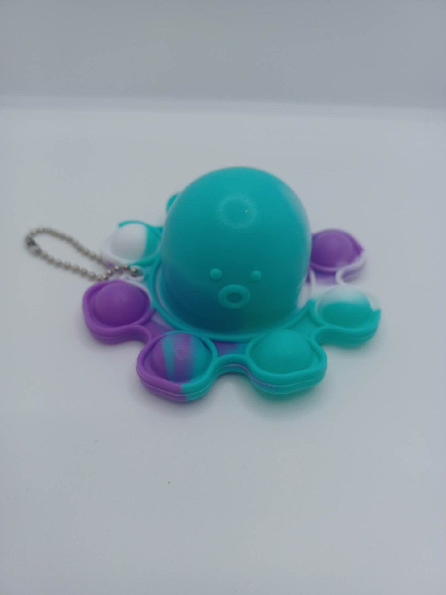 Teal w/ Purple & White Octopus Pop-it Keychain