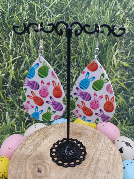 Easter Bunny in an Egg Multicolored Earrings