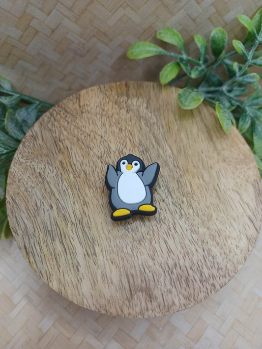 Grey Penguin Shoe Charm Accessory