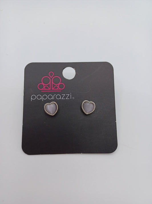 Grey Moonstone Heart Earrings