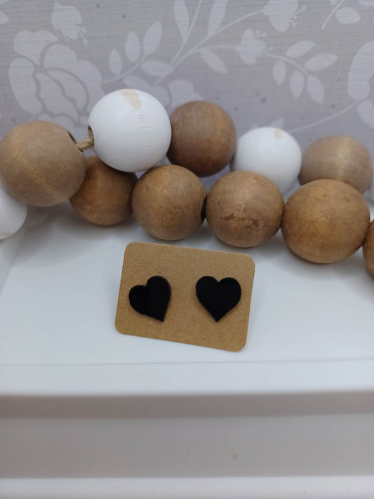 Black Heart Earrings