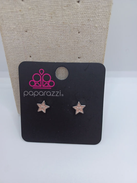 Peach Star Earrings