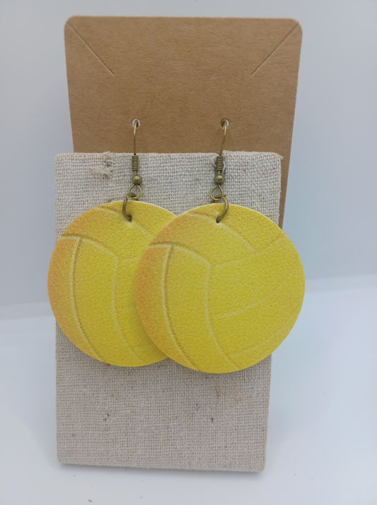 Yellow Volleyball Earrings