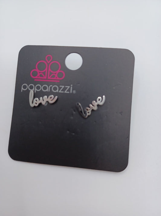 Silver "Love" Earrings