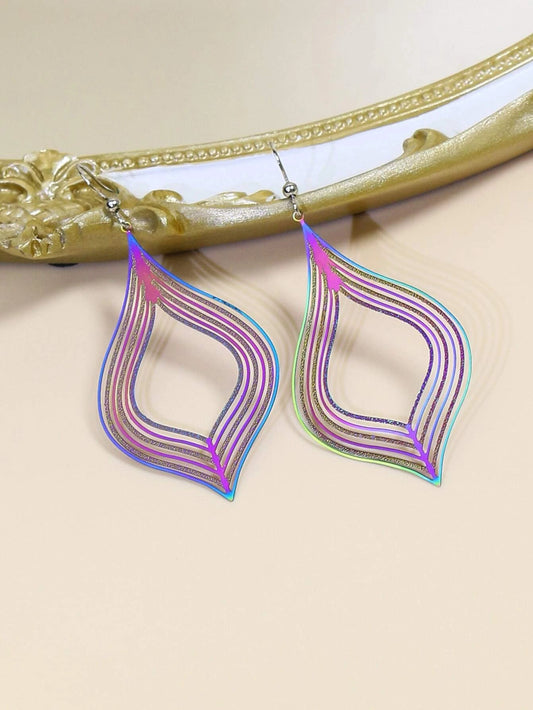 Oil Spill Hollow Out Earrings