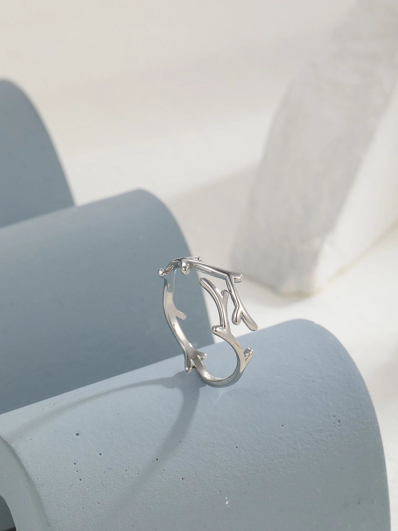 Silver Antler Style Ring