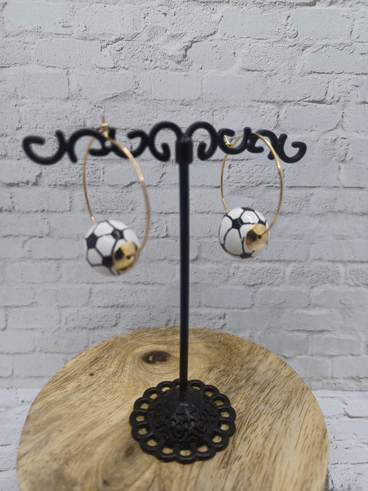 Soccer Hoop Style Earrings