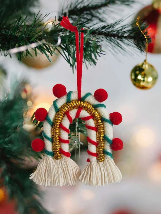 Red, Green, & Gold Rainbow Ornament