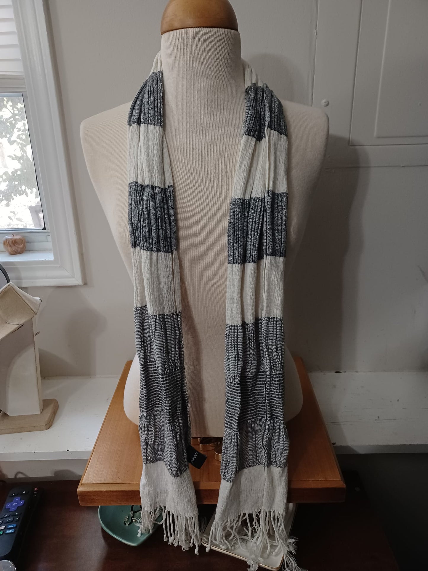 Grey & White Scarf