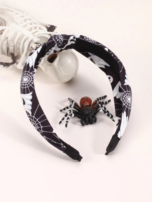 Ghost w/ Spiderwebs Top Knot Headband