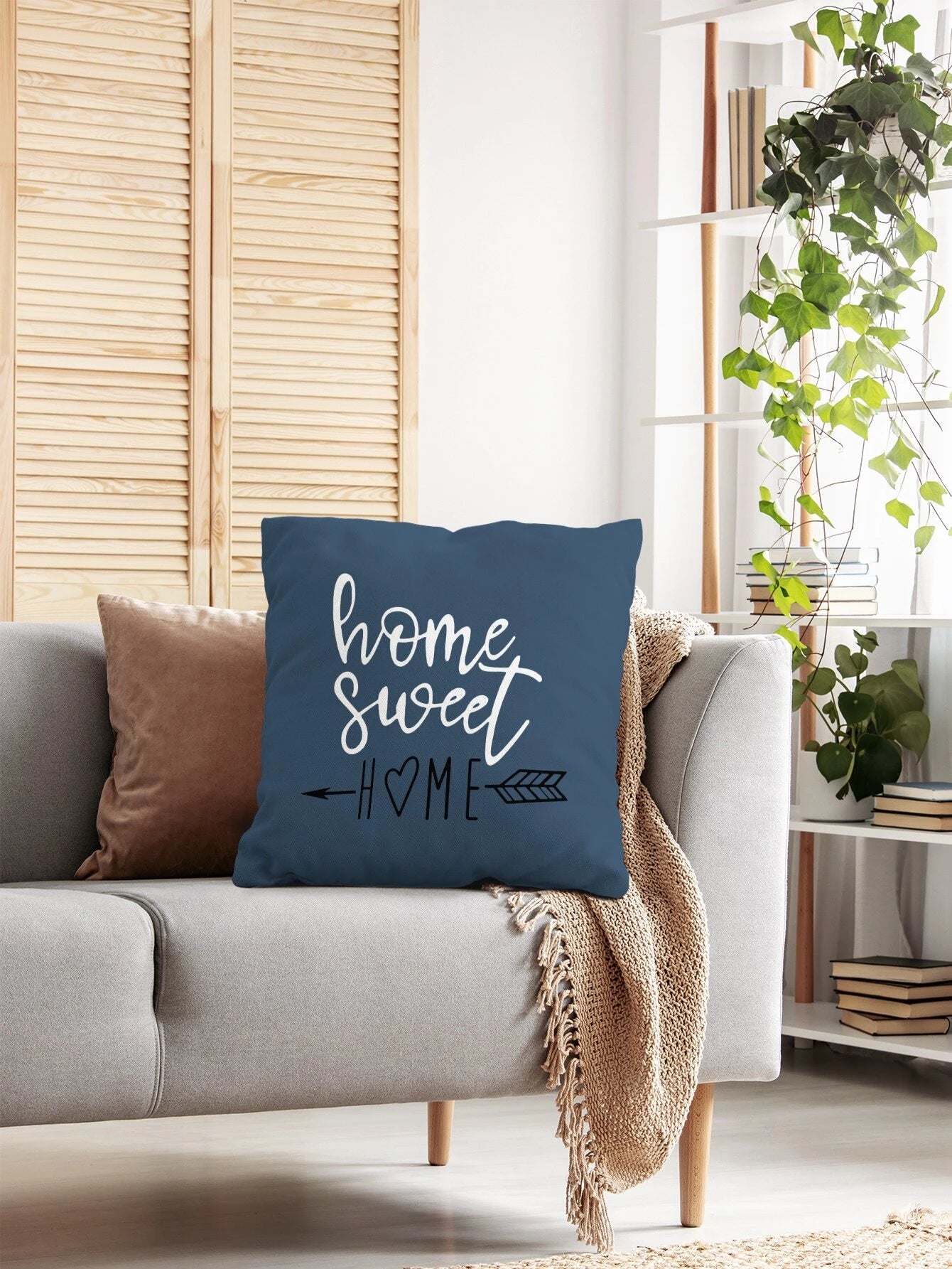 Blue Home Sweet Home Pillow Cover