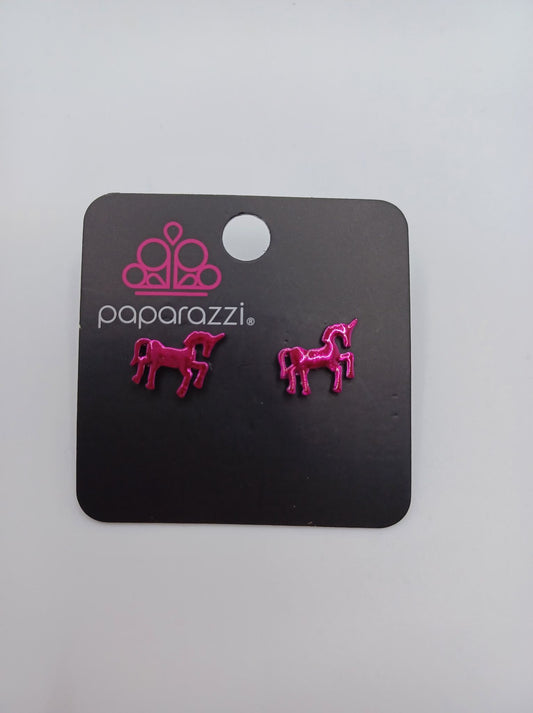 Hot Pink Unicorn Earrings
